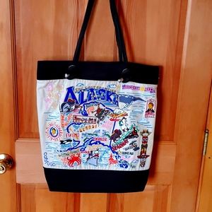 Catstudio Tote Bag embroidered Alaska tote bag 16" wide and 18" tall